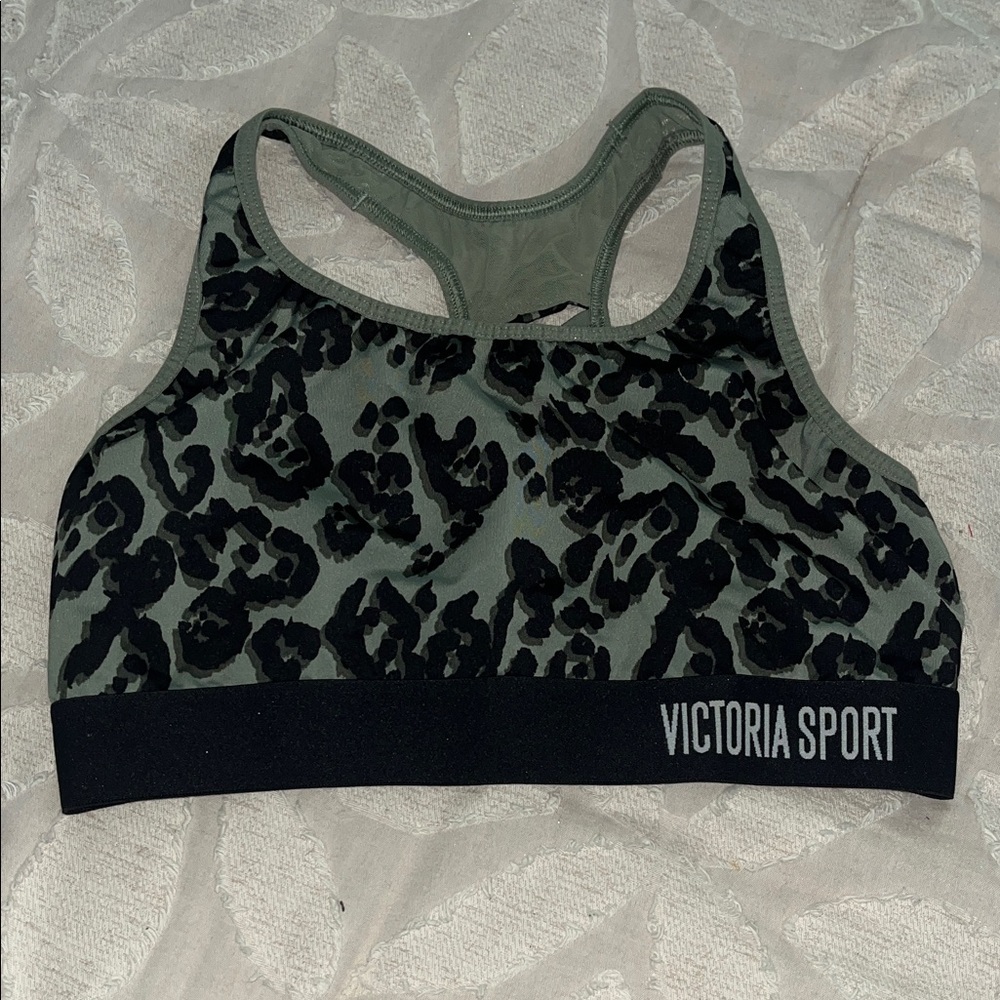 Victoria's Secret Olive and Black Leopard Sports Bra